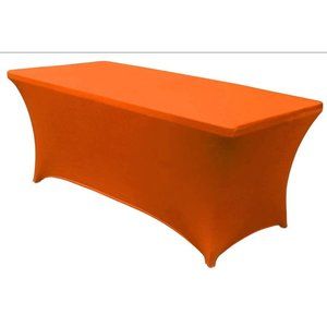 MDS Rectangular Stretch Spandex Table Cover 4Ft Fitted Spandex Table Qty1 Orange